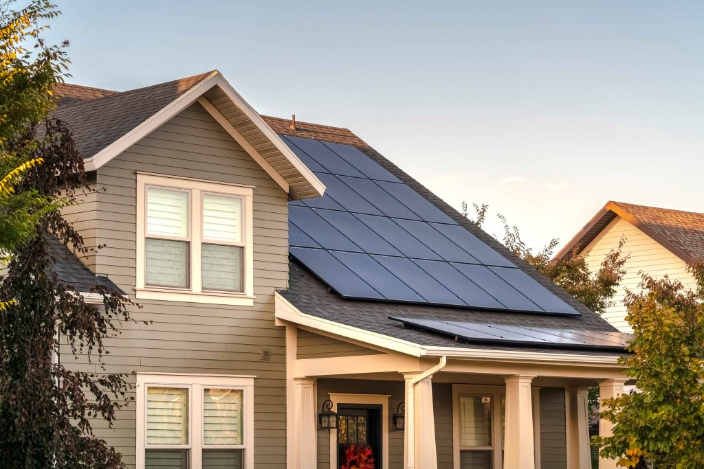 lovely home with solar panel installation